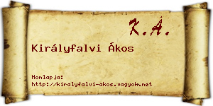 Királyfalvi Ákos névjegykártya